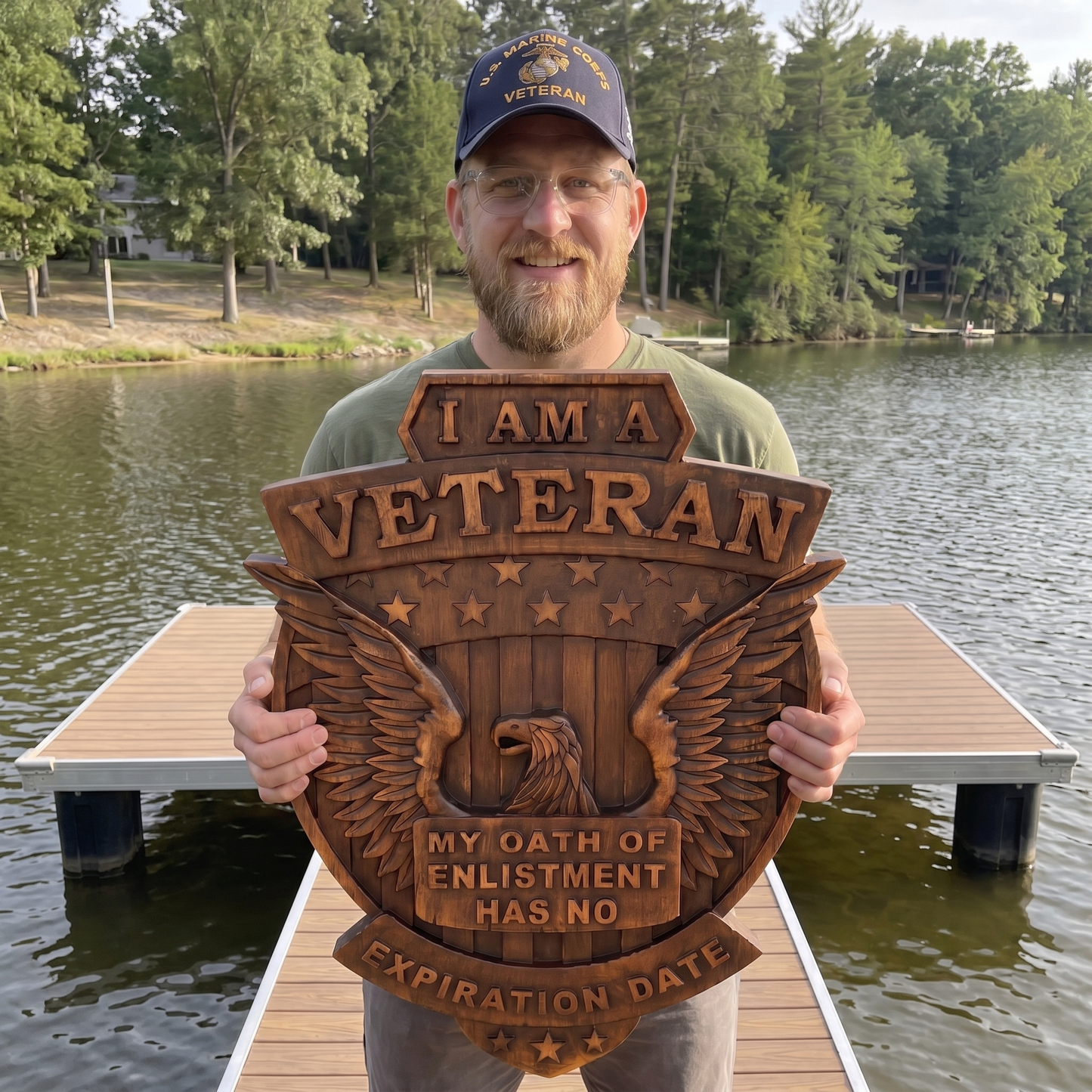 "Shield of The Brave" - Handcarved Wooden Art