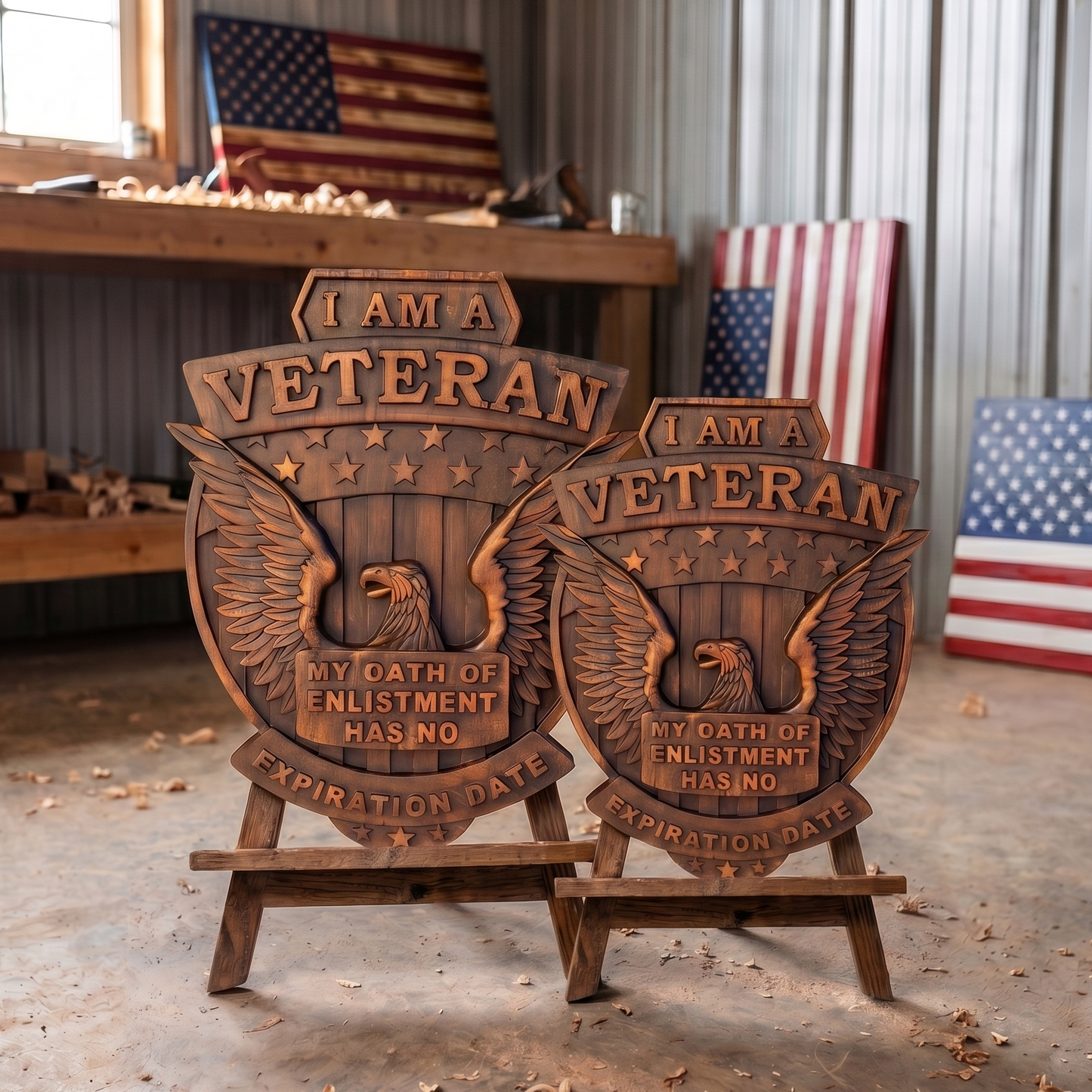 "Shield of The Brave" - Handcarved Wooden Art