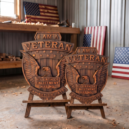 "Shield of The Brave" - Handcarved Wooden Art