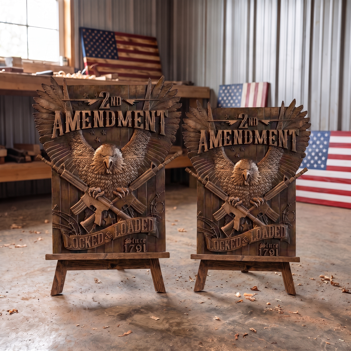 "The Patriot's Right" — Handcarved Wooden Art