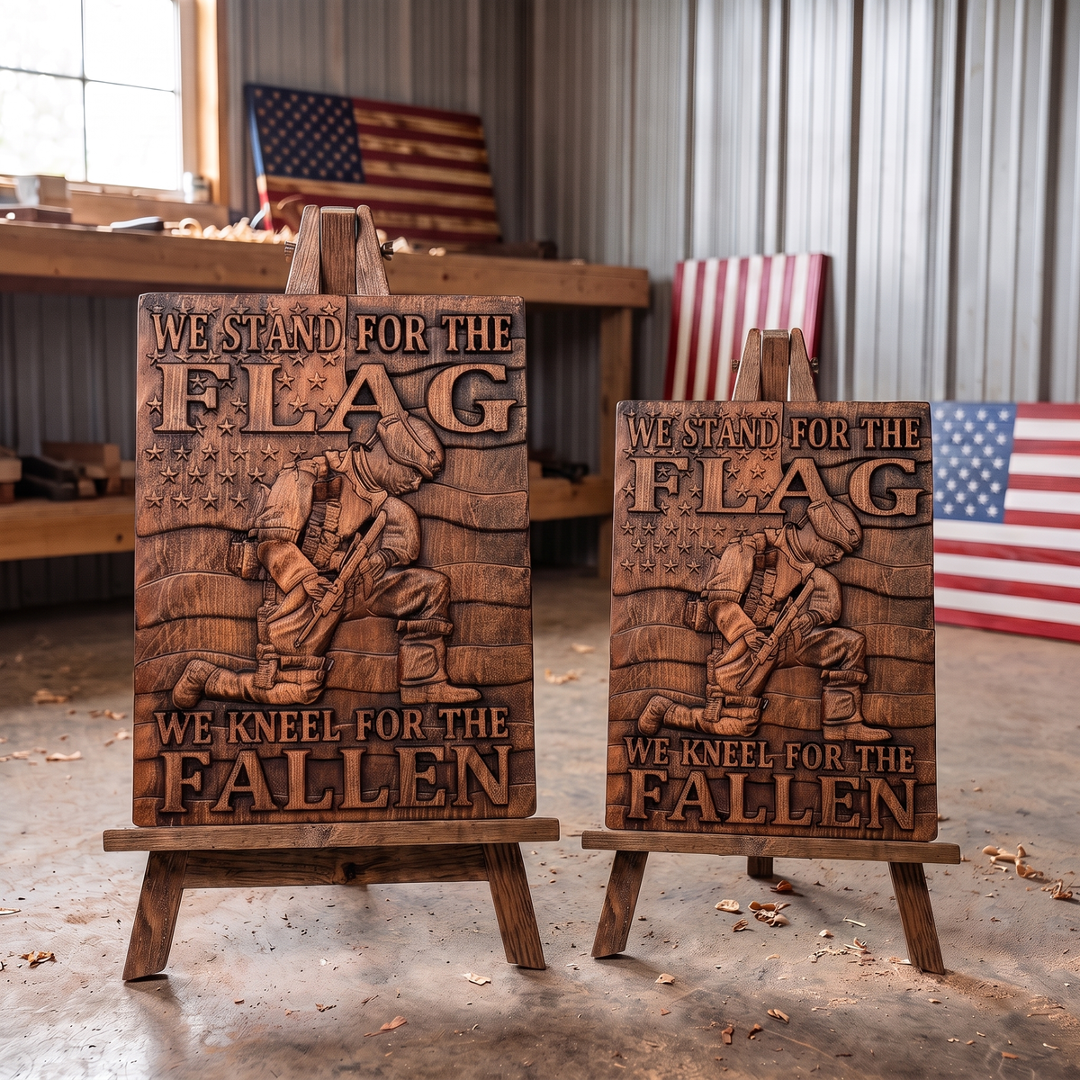 "Honor the Fallen" — Handcarved Wooden Art