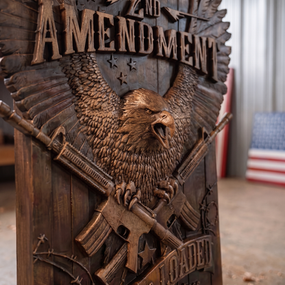 "The Patriot's Right" — Handcarved Wooden Art