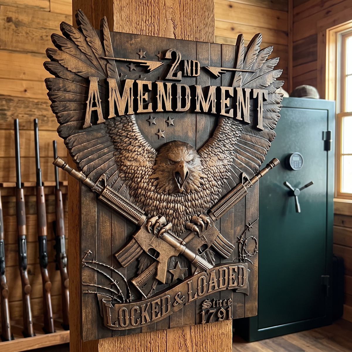 "The Patriot's Right" — Handcarved Wooden Art